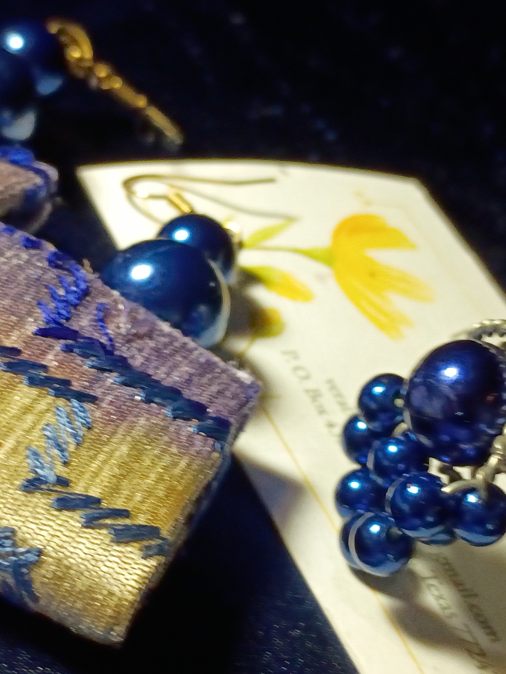 Blue Pearl Cluster Drop Earrings - Women Jewelry